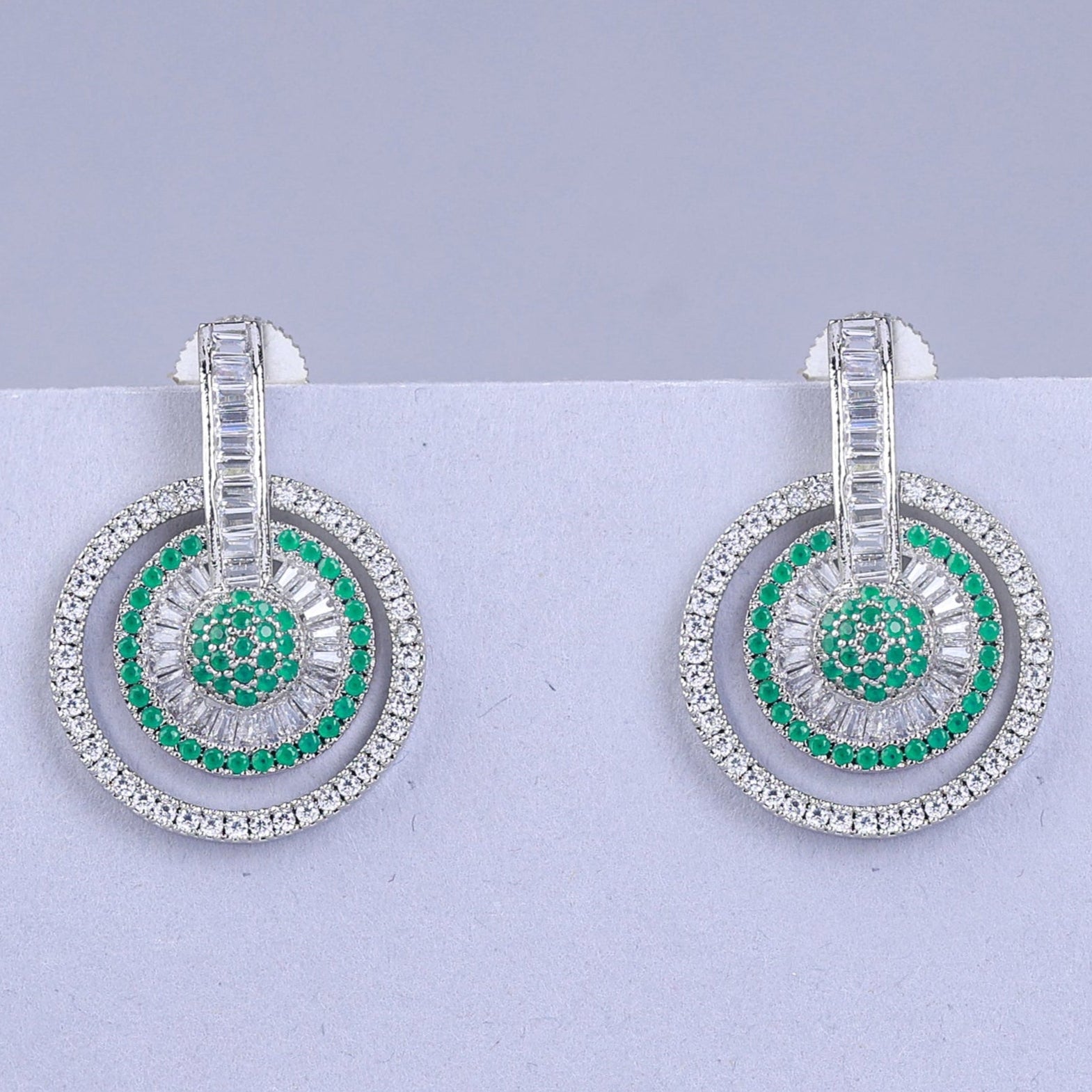 silver round earrings 