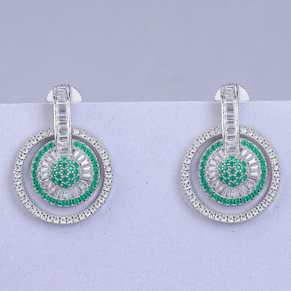 silver round earrings 