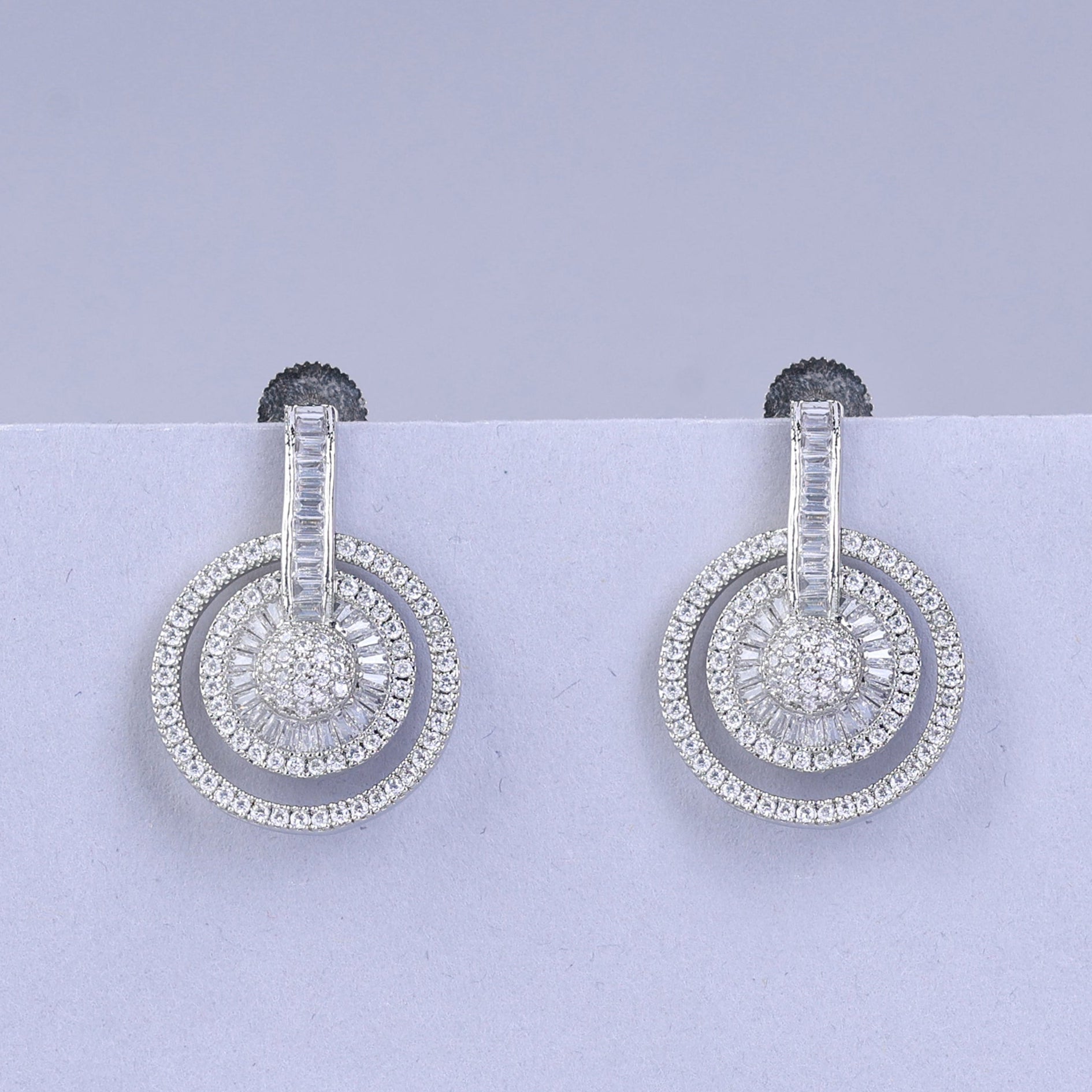 silver round earrings 