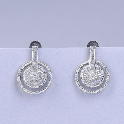 silver round earrings 