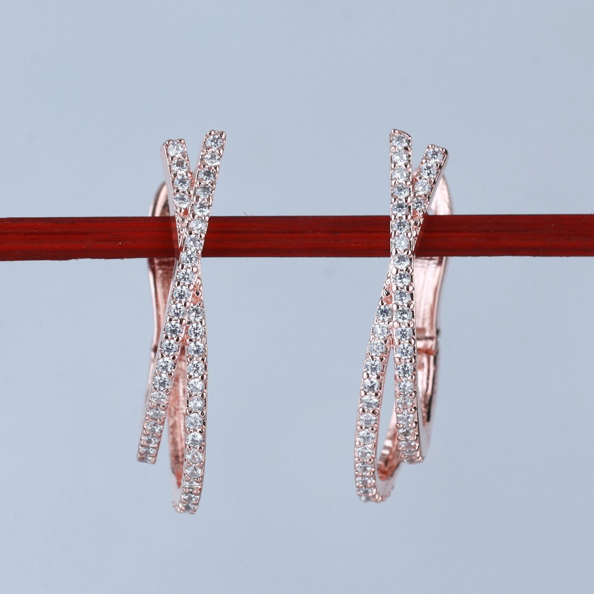 Rose gold hoop earrings