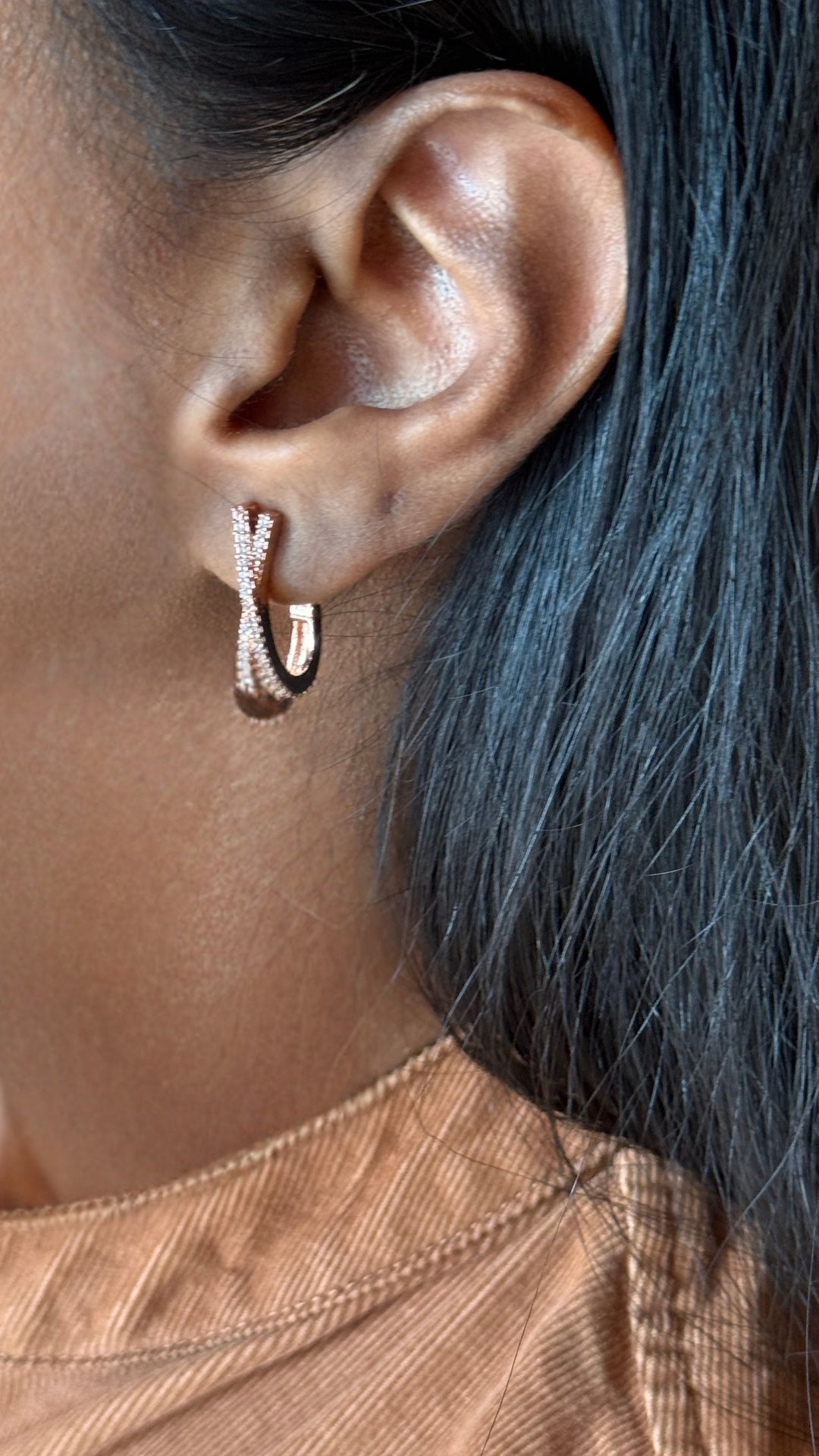Nayra Hoops - rose gold