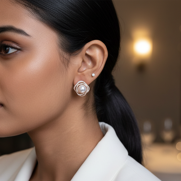 Rose Rain Earrings-Rose Gold