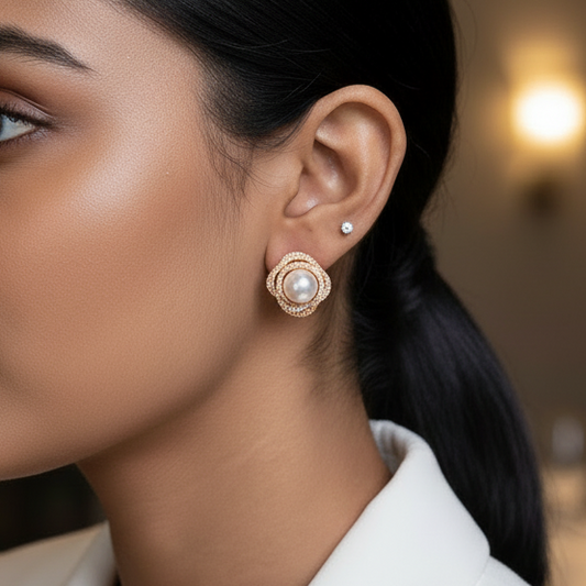 Rose Rain Earrings-Gold