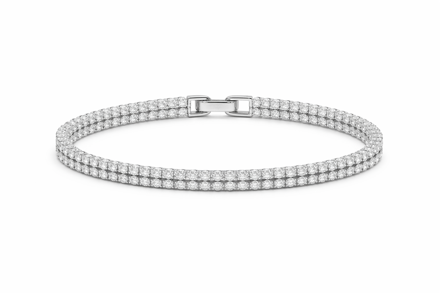 Diamond bracelet on a white background