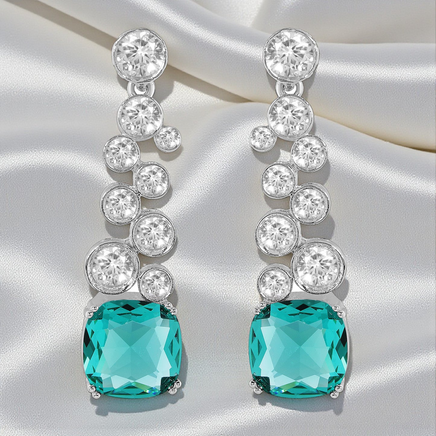 Huda Dangler Earrings - Green