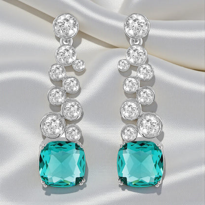 Huda Dangler Earrings - Green