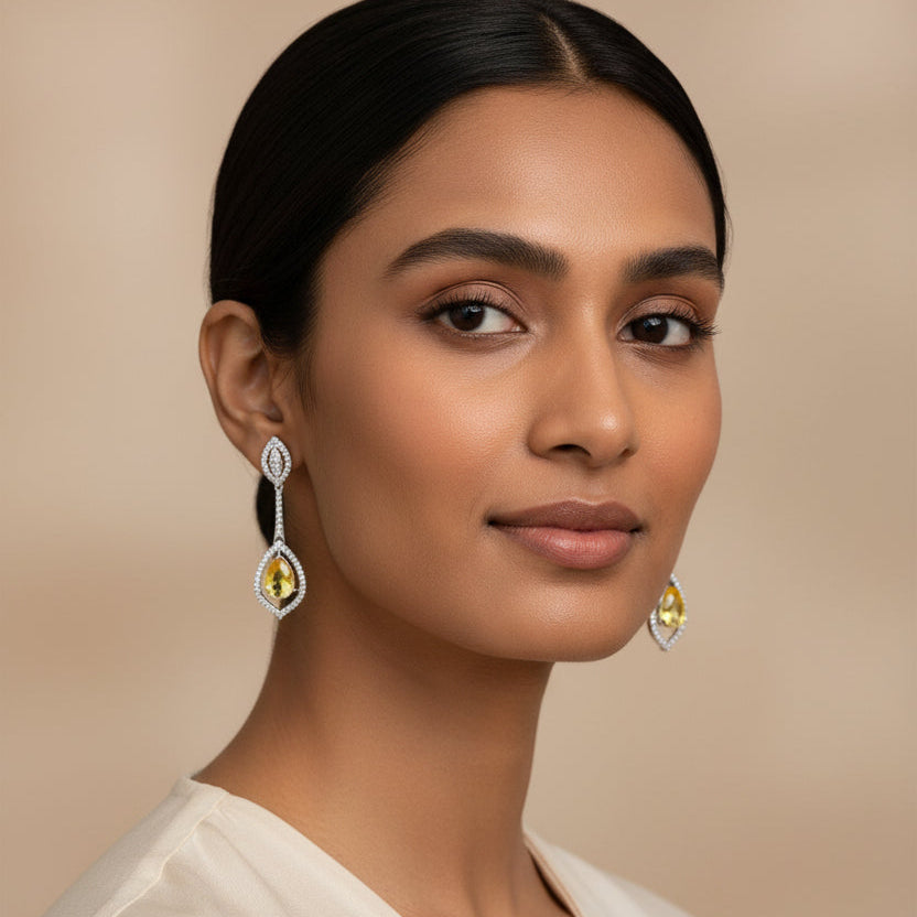 Radiant Drop Earrings - Yellow