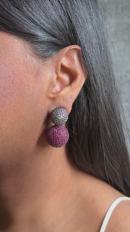 Lucent Earrings - Ruby pink