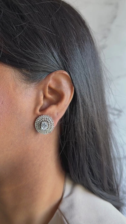 Frost Stud Earrings - Silver