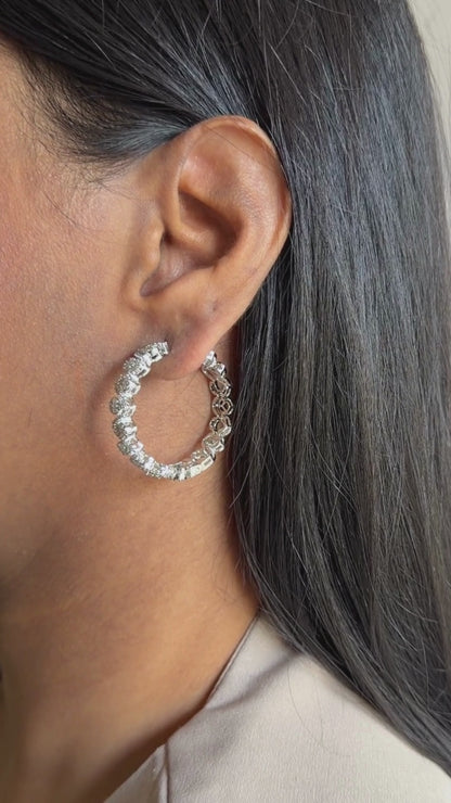Silver Halo Hoops