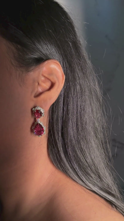 Blush Belle Earrings - Red